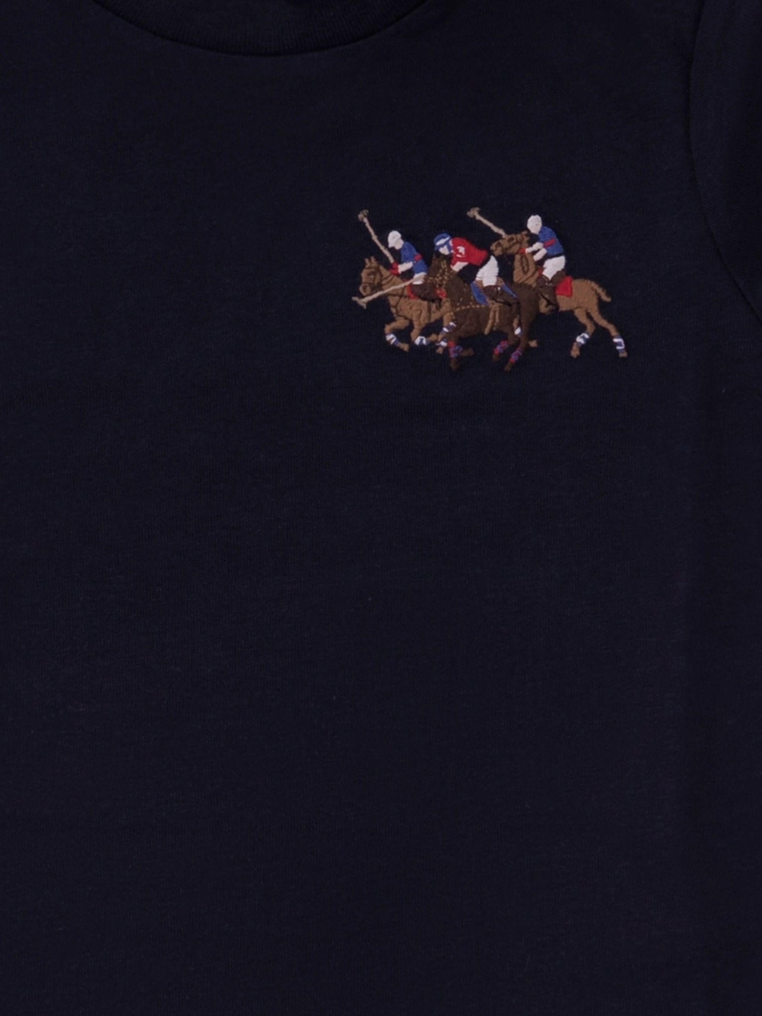 T-shirt per neonato Polo Ralph Lauren Kids nera con Equestrian Knight sul davanti - Rubino Kids