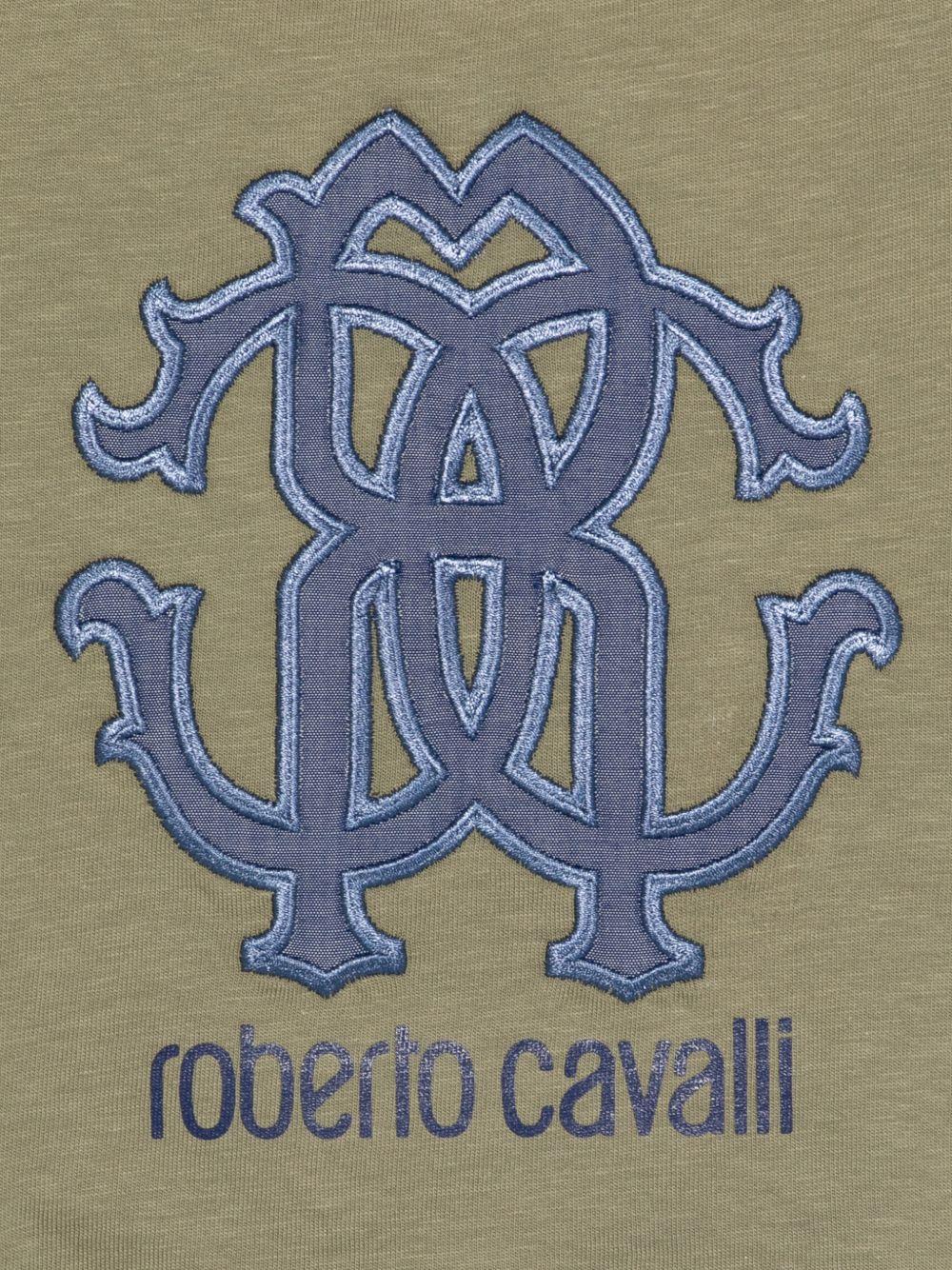 T-shirt per neonato Roberto Cavallo Kids verde con logo sul davanti - Rubino Kids