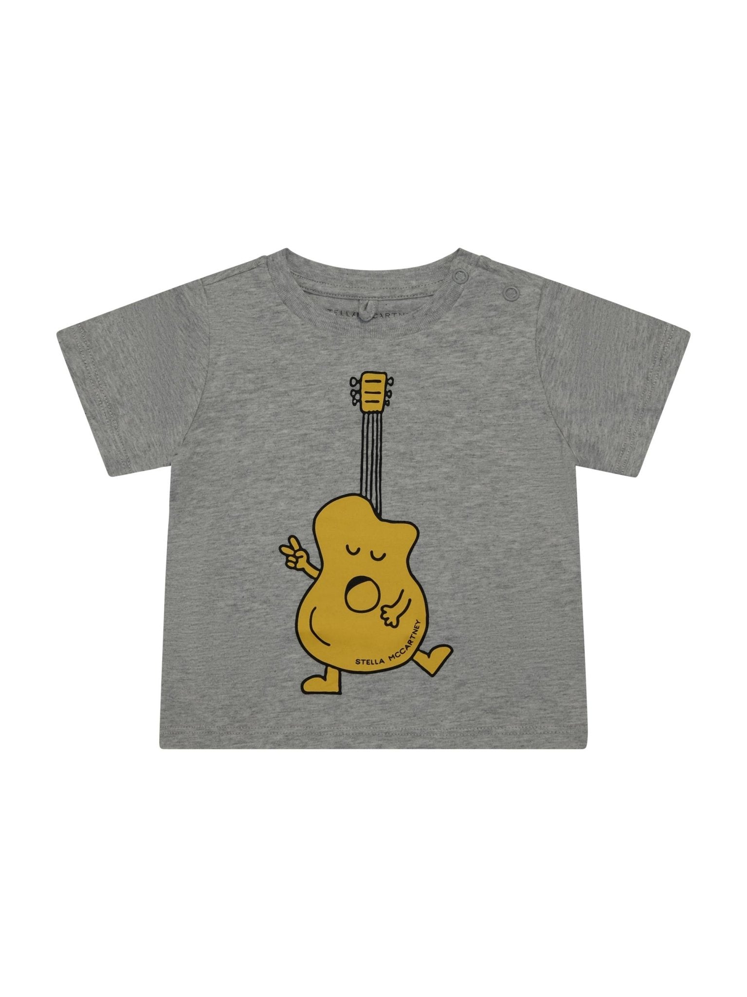 T-shirt per neonato Stella McCartney Kids grigia con stampa chitarra sul davanti - Rubino Kids