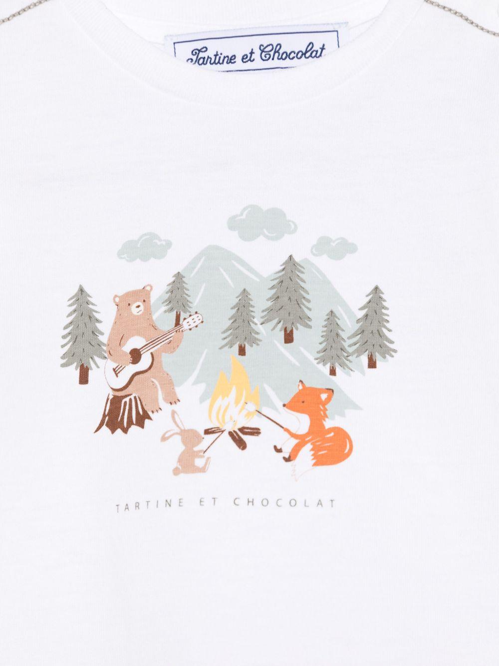 T-shirt per neonato Tartine Et Chocolat bianco con stampa - Rubino Kids