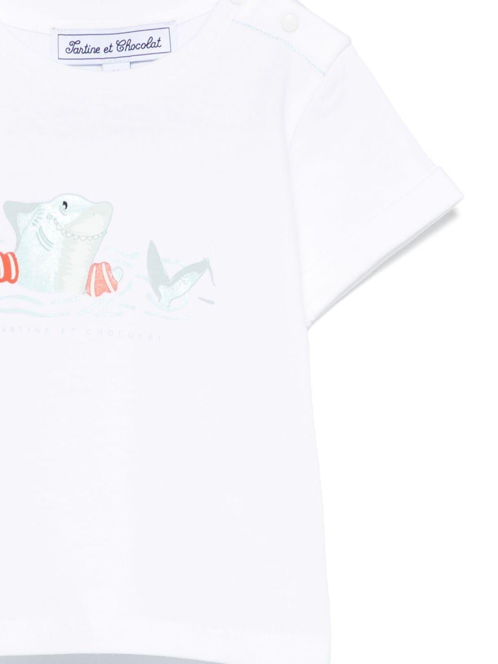 T-shirt per neonato Tartine Et Chocolat bianco con stampa - Rubino Kids