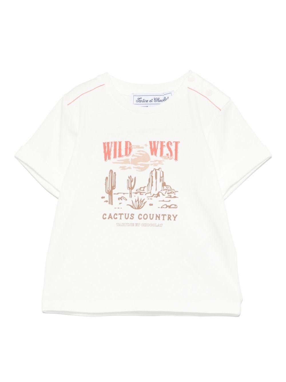 T-shirt per neonato Tartine Et Chocolat bianco con stampa - Rubino Kids