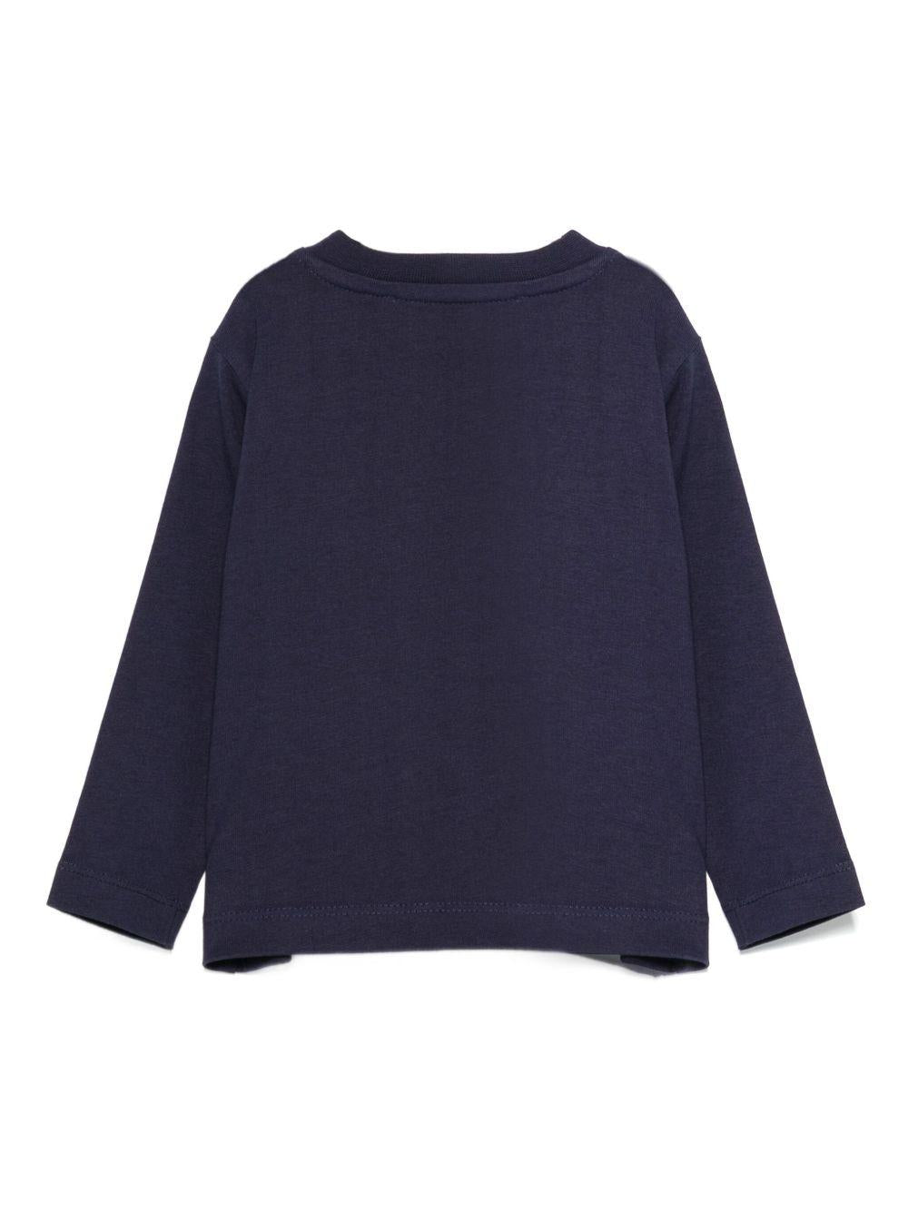 T-shirt per neonato Trussardi Junior blu con logo sul davanti - Rubino Kids