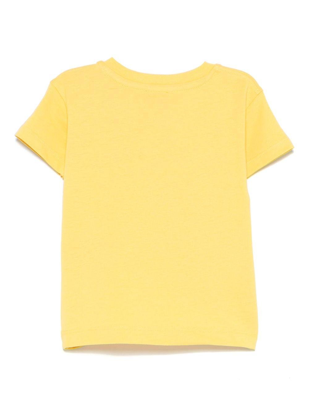 T-shirt per neonato Trussardi Junior giallo con logo e dettaglio goffrato - Rubino Kids