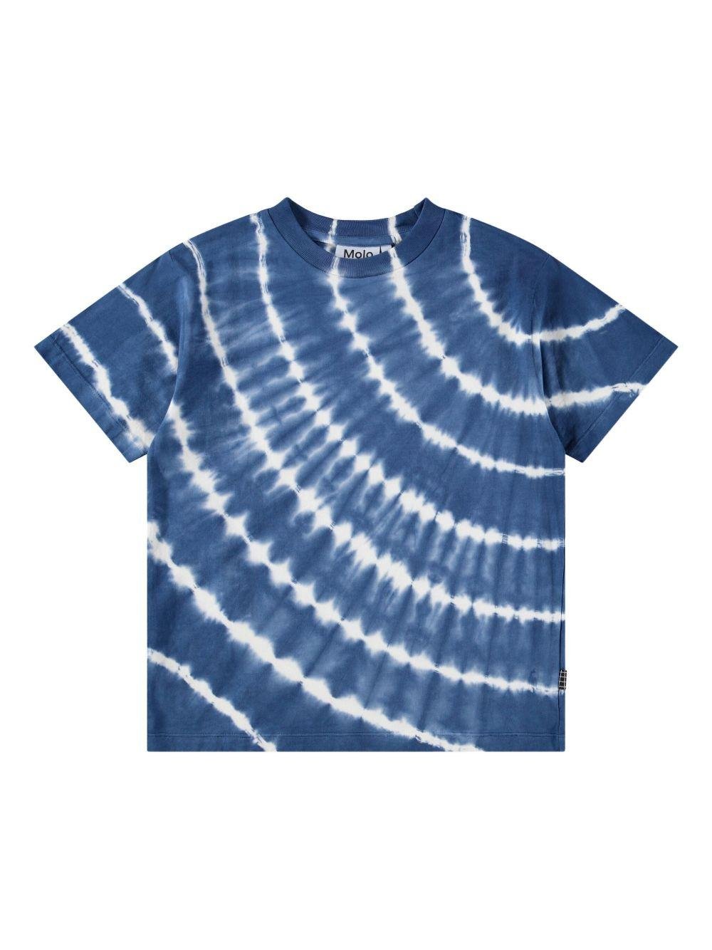 T-shirt Riley per bambino Molo blu con fantasia tie - dye - Rubino Kids