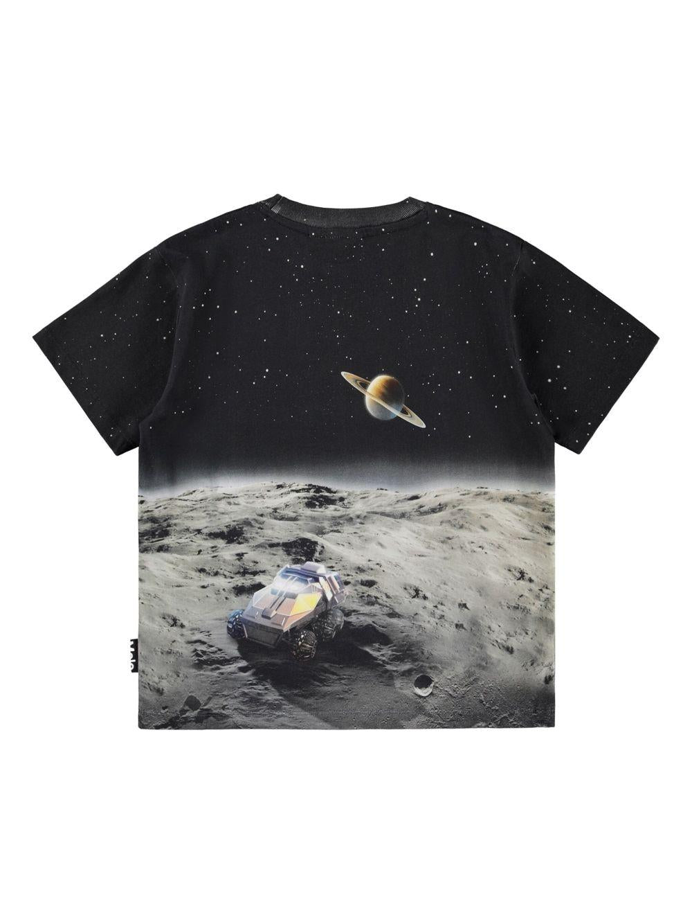 T-shirt Riley per bambino Molo nera con stampa grafica all - over - Rubino Kids