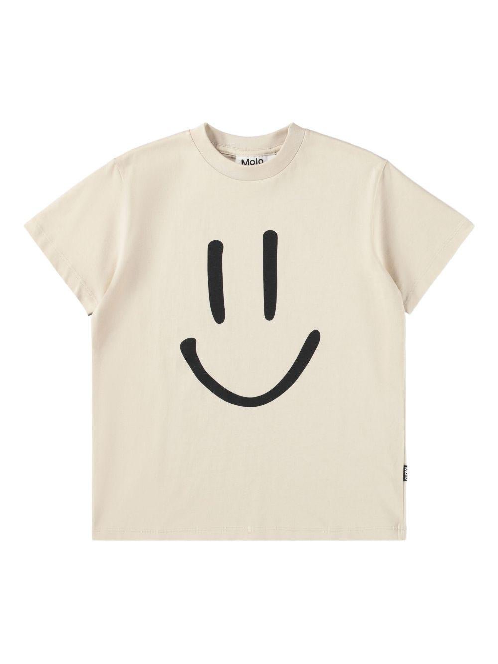 T-shirt Roxo per bambini Molo beige con stampa smile - Rubino Kids