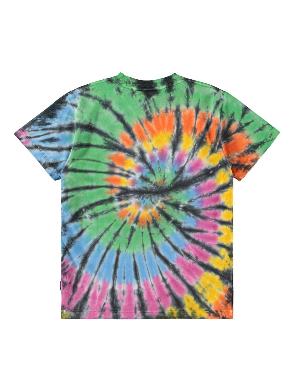 T-shirt Roxo per bambini Molo multicolore con fantasia tie - dye - Rubino Kids