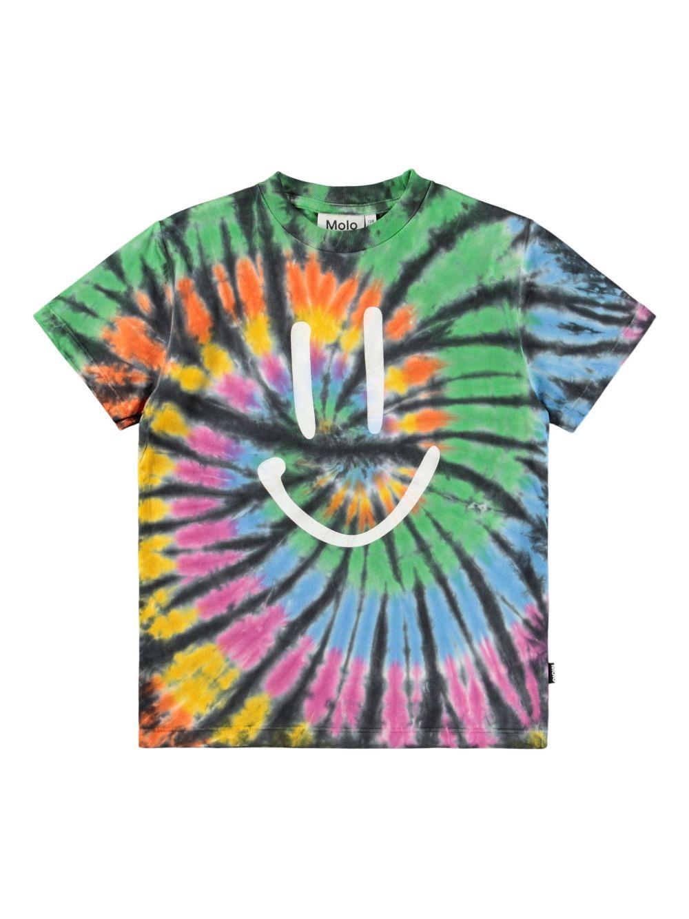 T-shirt Roxo per bambini Molo multicolore con fantasia tie - dye - Rubino Kids
