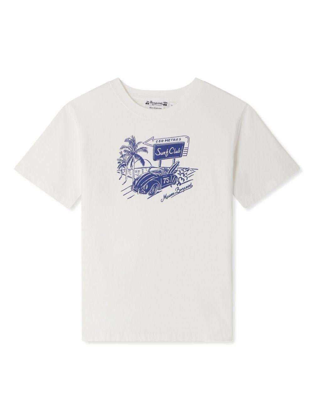 T-shirt Thibald per bambino Bonpoint bianco con girocollo - Rubino Kids