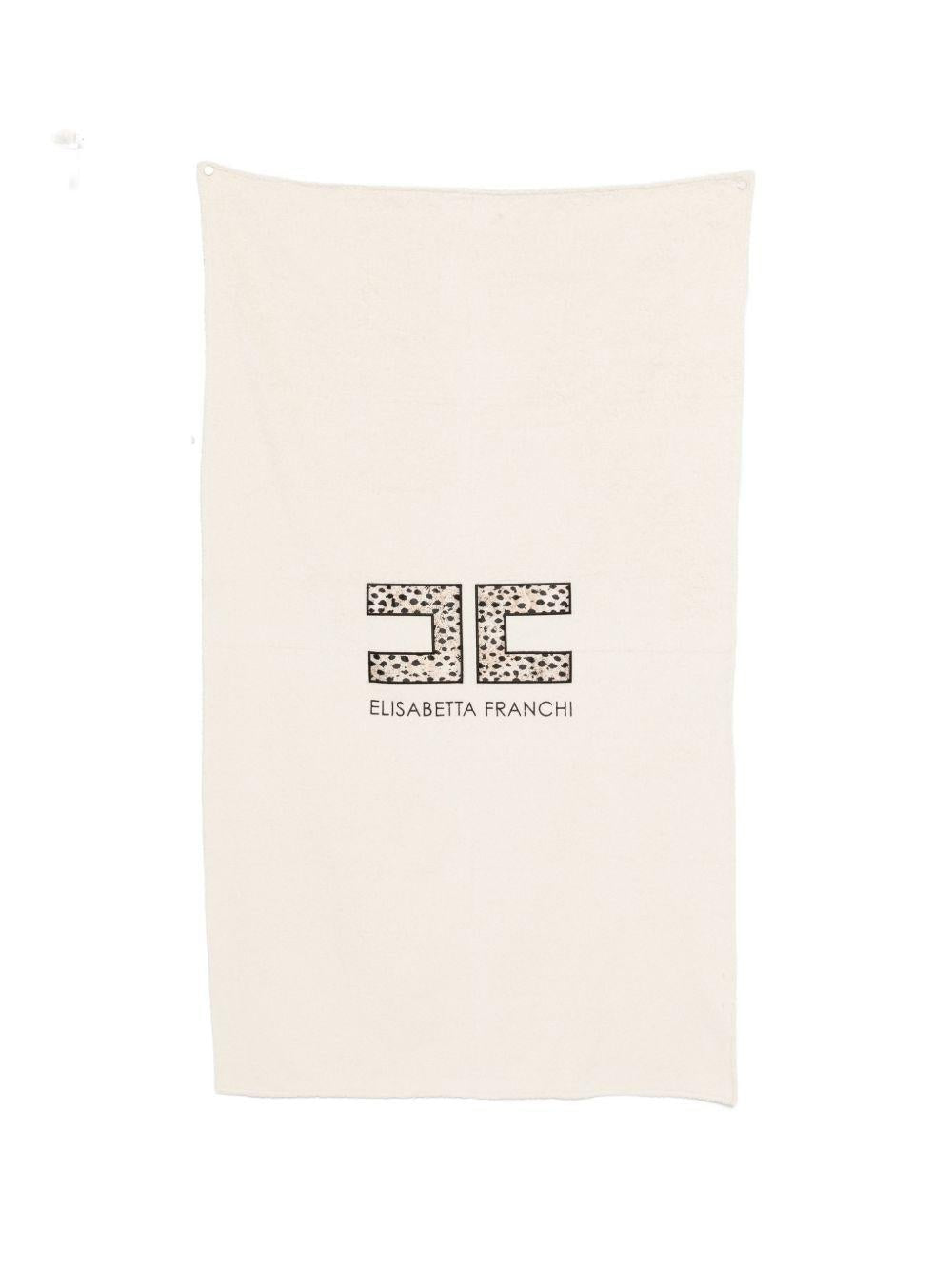 Telo mare per bambina Elisabetta Franchi La Mia Bambina bianco con dettaglio logo - Rubino Kids