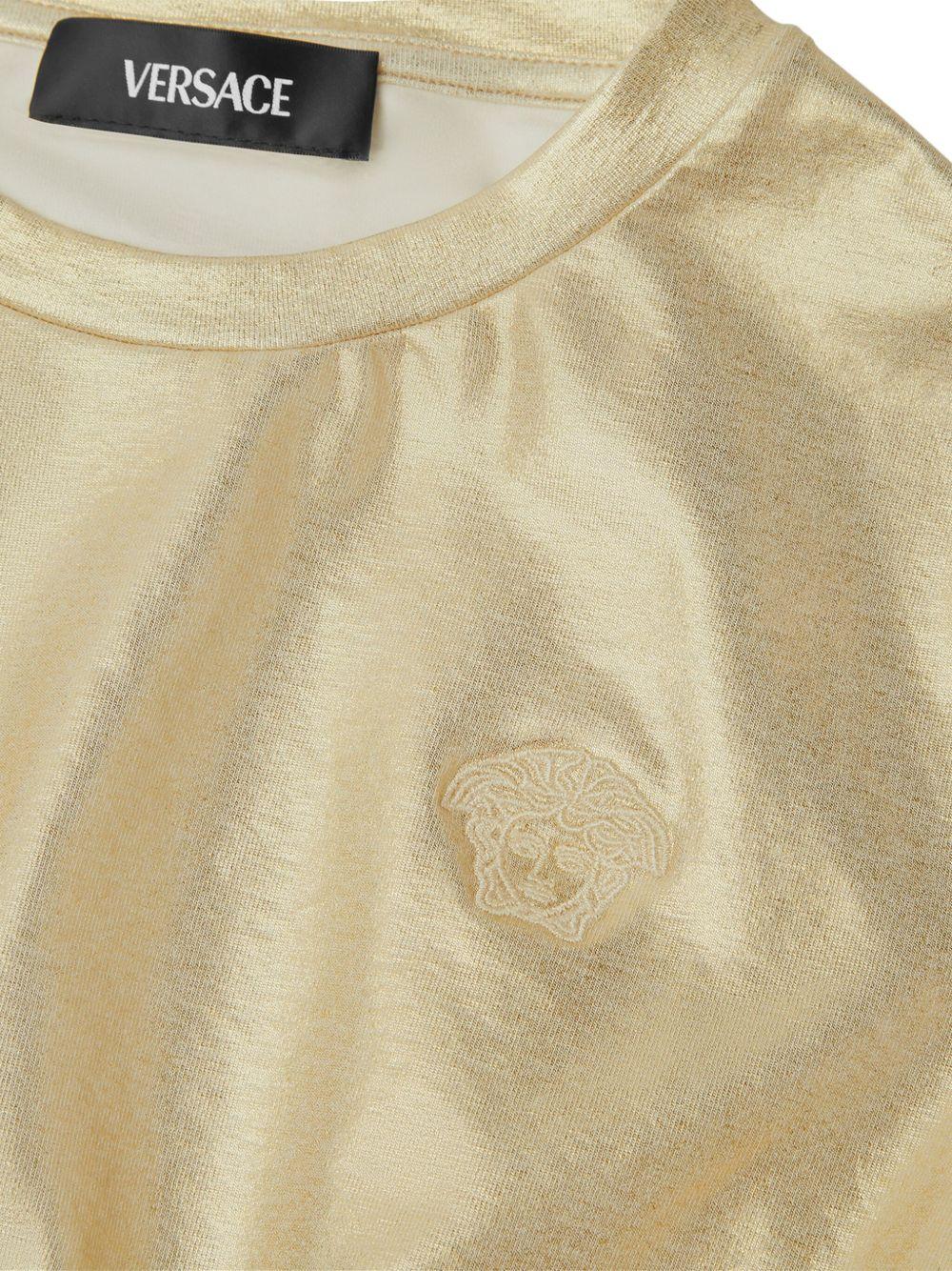Top crop per bambina Versace Kids oro metallizzato - Rubino Kids