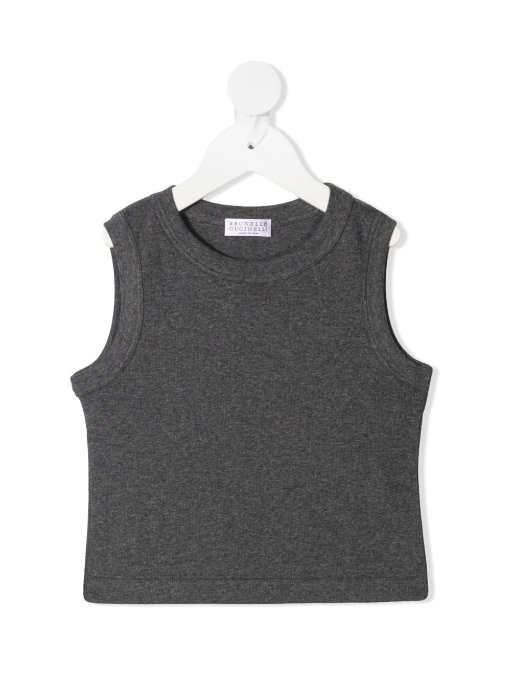 Top per bambina Brunello Cucinelli Kids grigio a girocollo - Rubino Kids