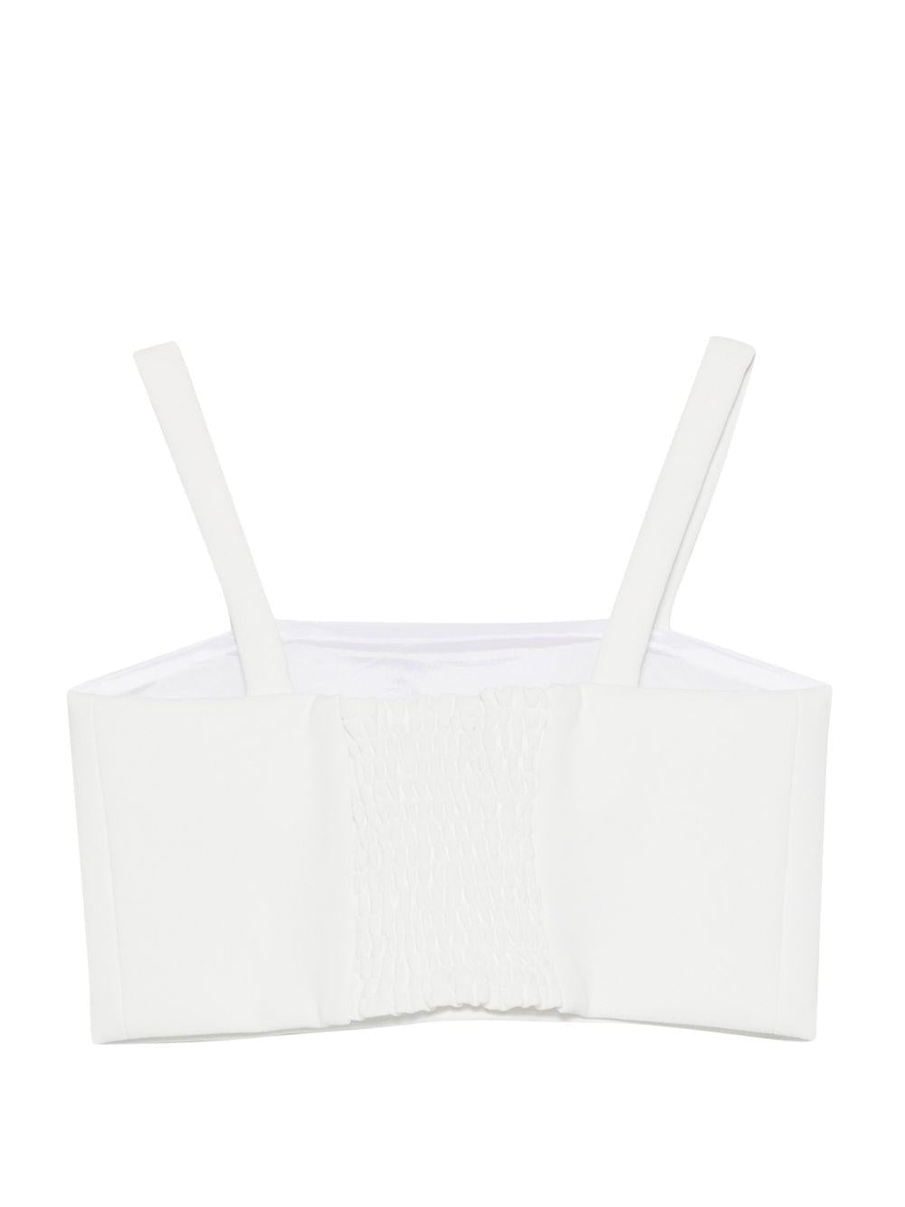 Top per bambina Elisabetta Franchi al Mia Bambina bianco con spalline sottili - Rubino Kids