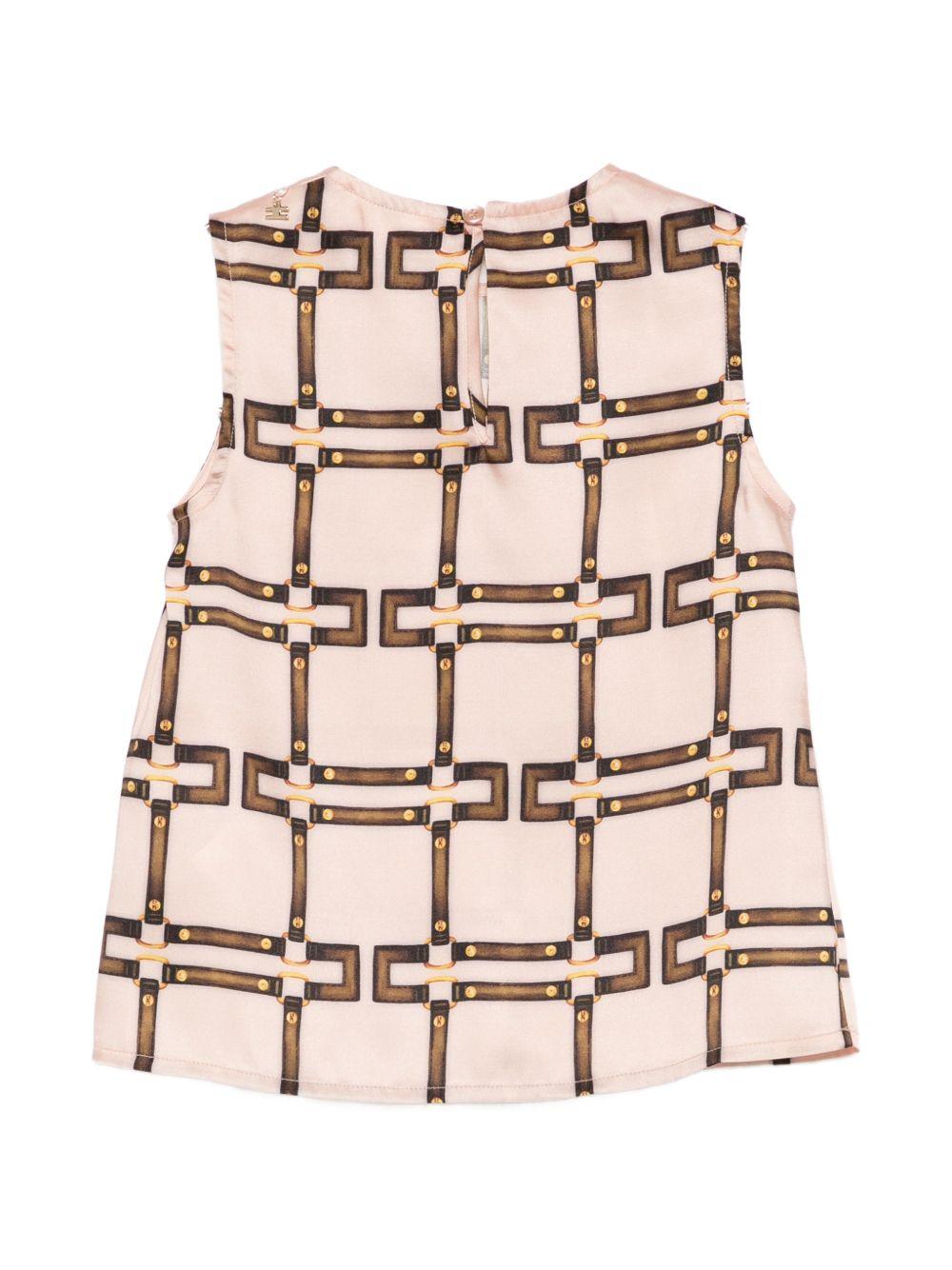 Top per bambina Elisabetta Franchi la Mia Bambina sabbia con fibbia - Rubino Kids