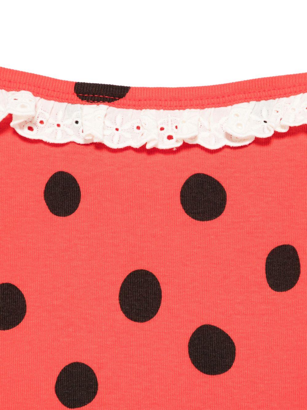 Top per bambina Mini Rodini rosso con dettagli in pizzo - Rubino Kids