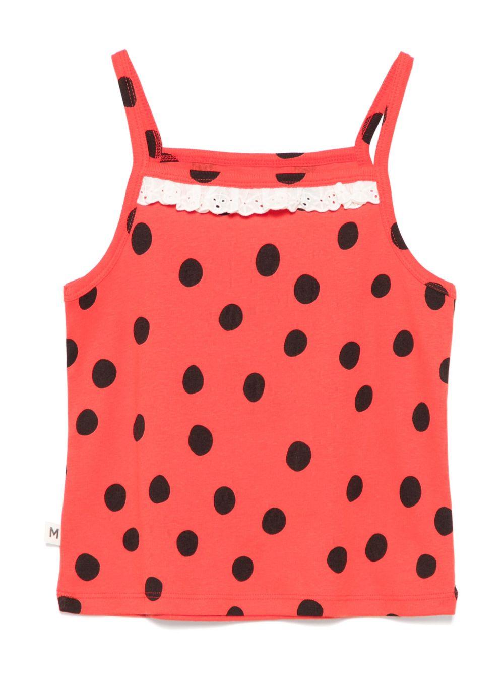 Top per bambina Mini Rodini rosso con dettagli in pizzo - Rubino Kids