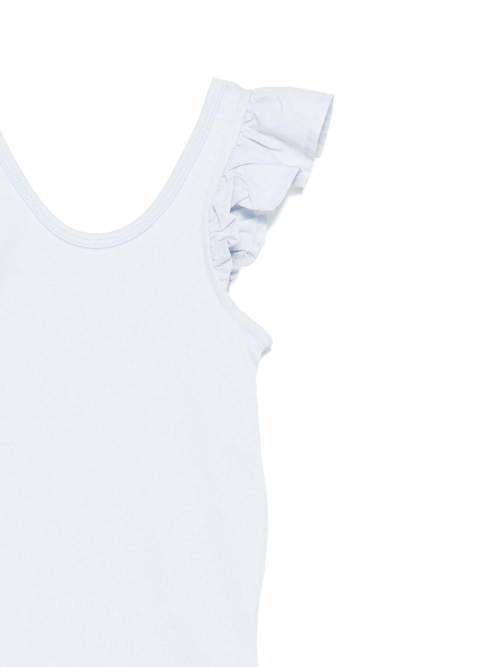 Top per bambina Molo azzurro con ruches e scollo ampio - Rubino Kids