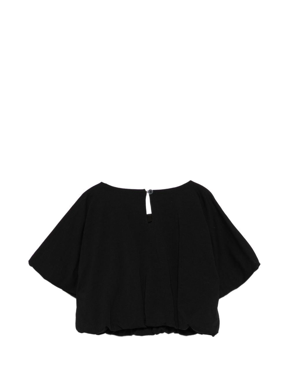 Top per bambina Moschino Kids nera con dettaglio logo - Rubino Kids