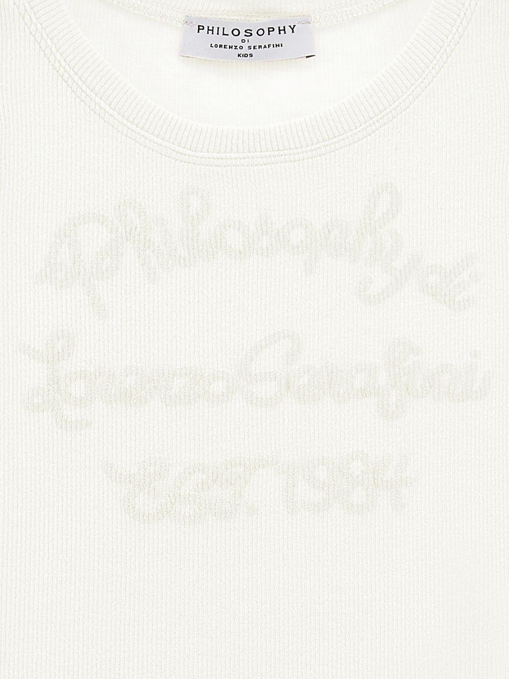Top per bambina Philosophy di Lorenzo Serafini Kids bianca con ruches - Rubino Kids