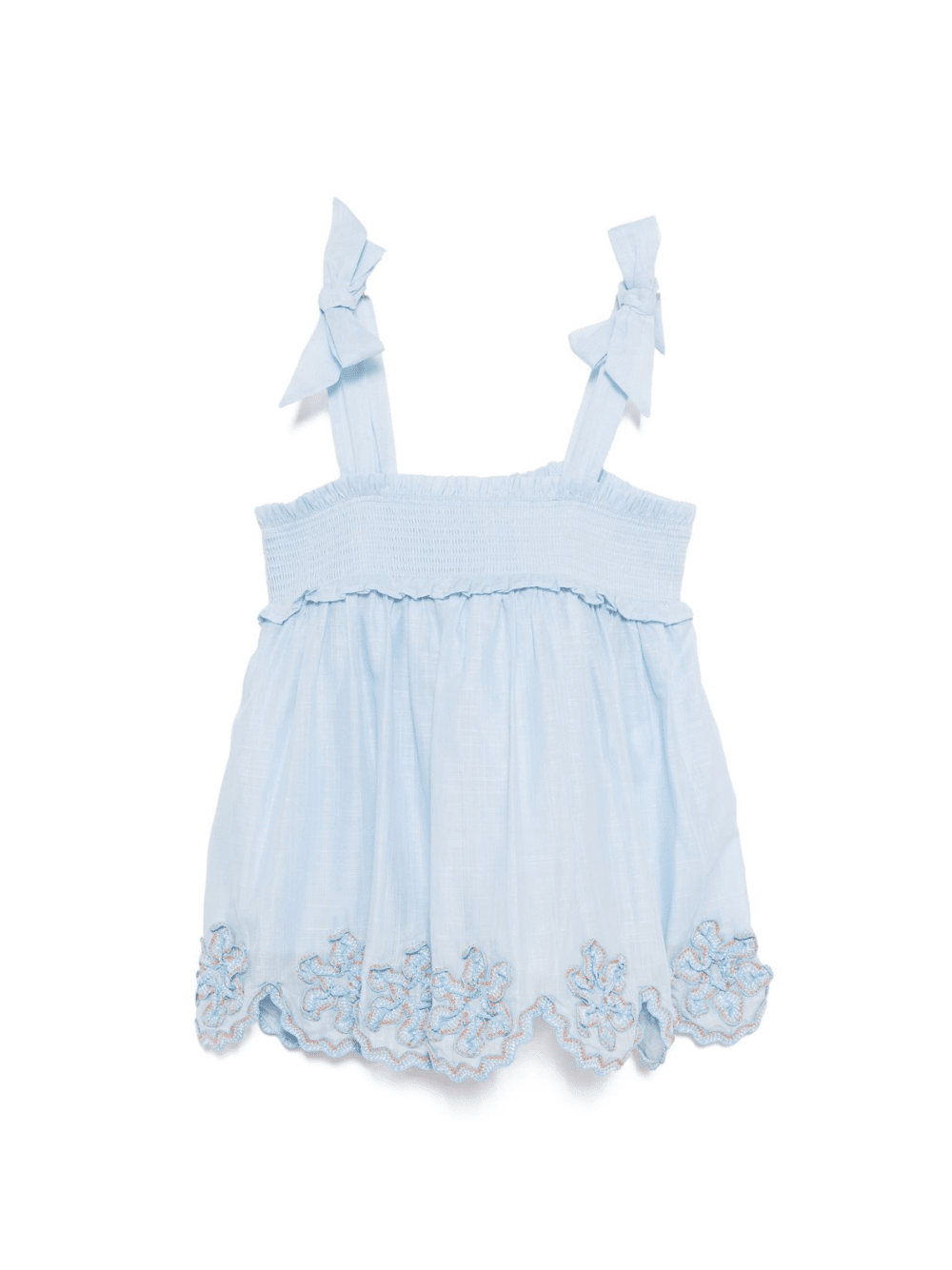 Top per bambina ZIMMERMANN Kids Cascadian azzurro con orlo a smerlo - Rubino Kids