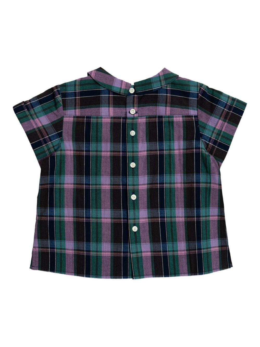 Top per neonata Bonpoint viola con motivo a quadri - Rubino Kids