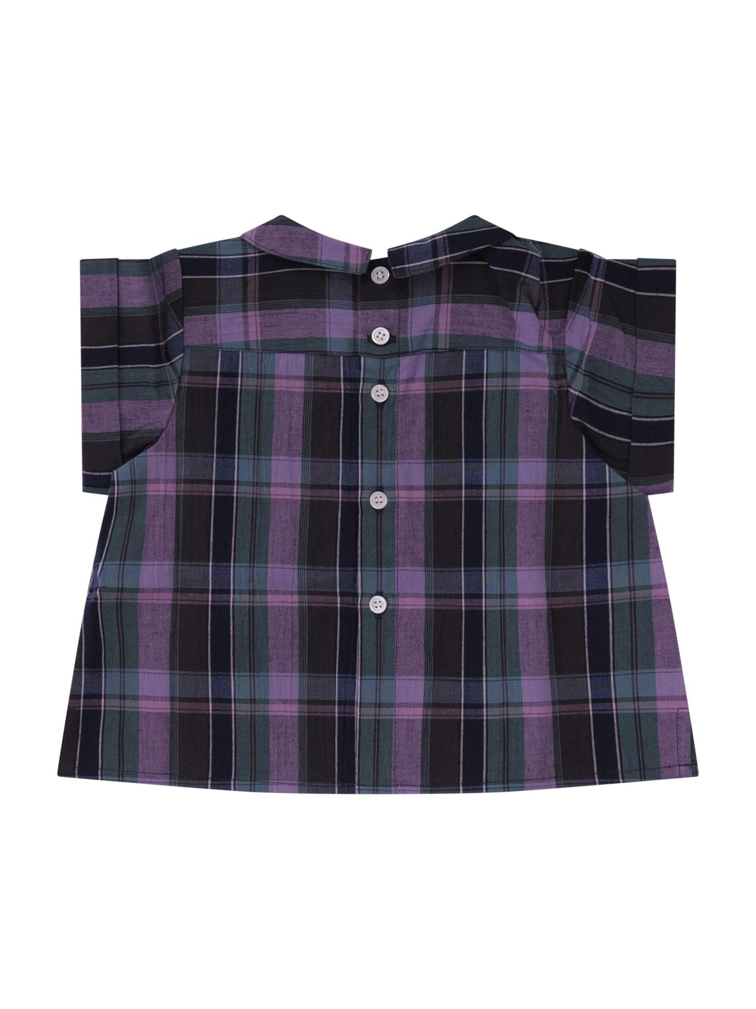 Top per neonata Bonpoint viola con motivo a quadri - Rubino Kids