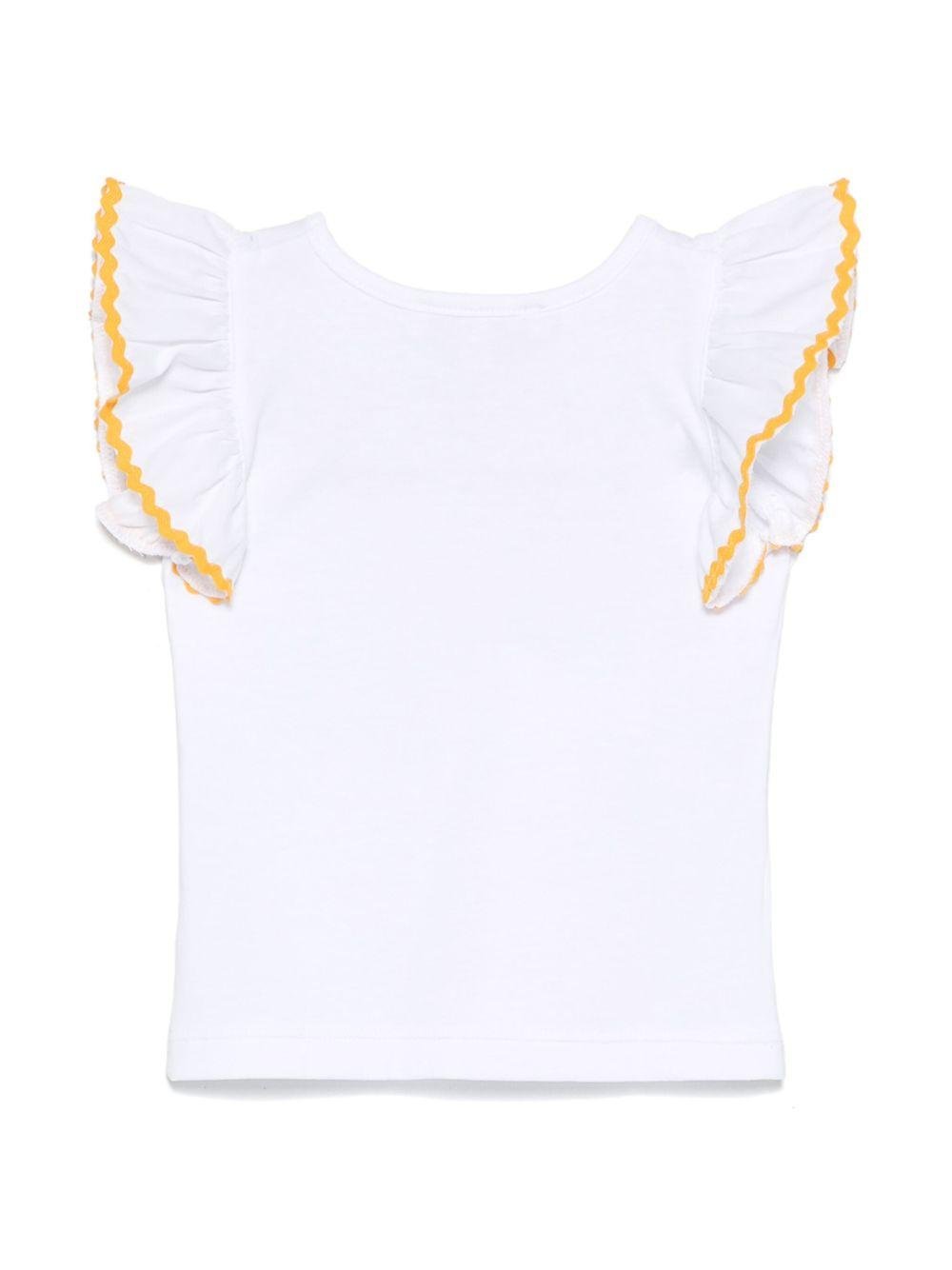 Top per neonata Mariella Ferrari bianco con dettaglio a smerlo - Rubino Kids