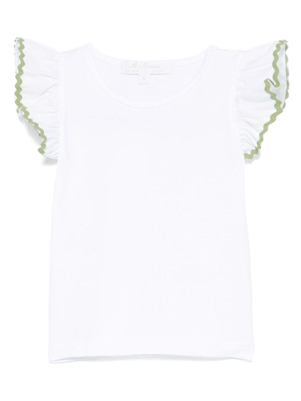 Top per neonata Mariella Ferrari bianco con dettaglio a smerlo - Rubino Kids