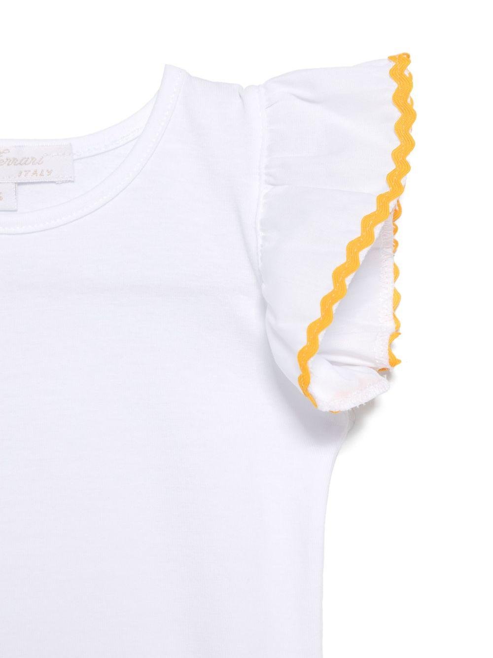 Top per neonata Mariella Ferrari bianco con dettaglio a smerlo - Rubino Kids