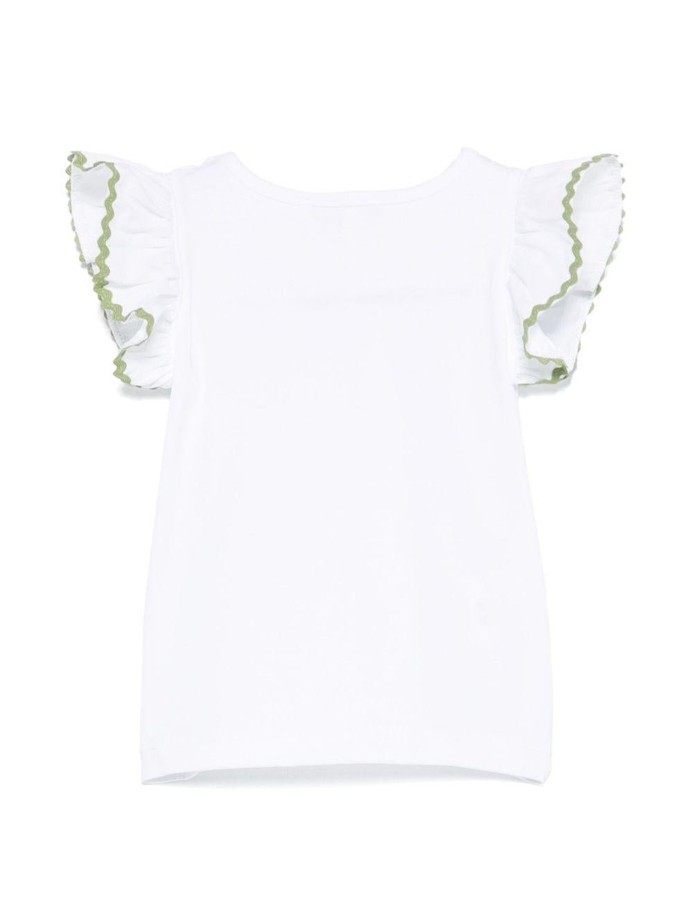 Top per neonata Mariella Ferrari bianco con dettaglio a smerlo - Rubino Kids