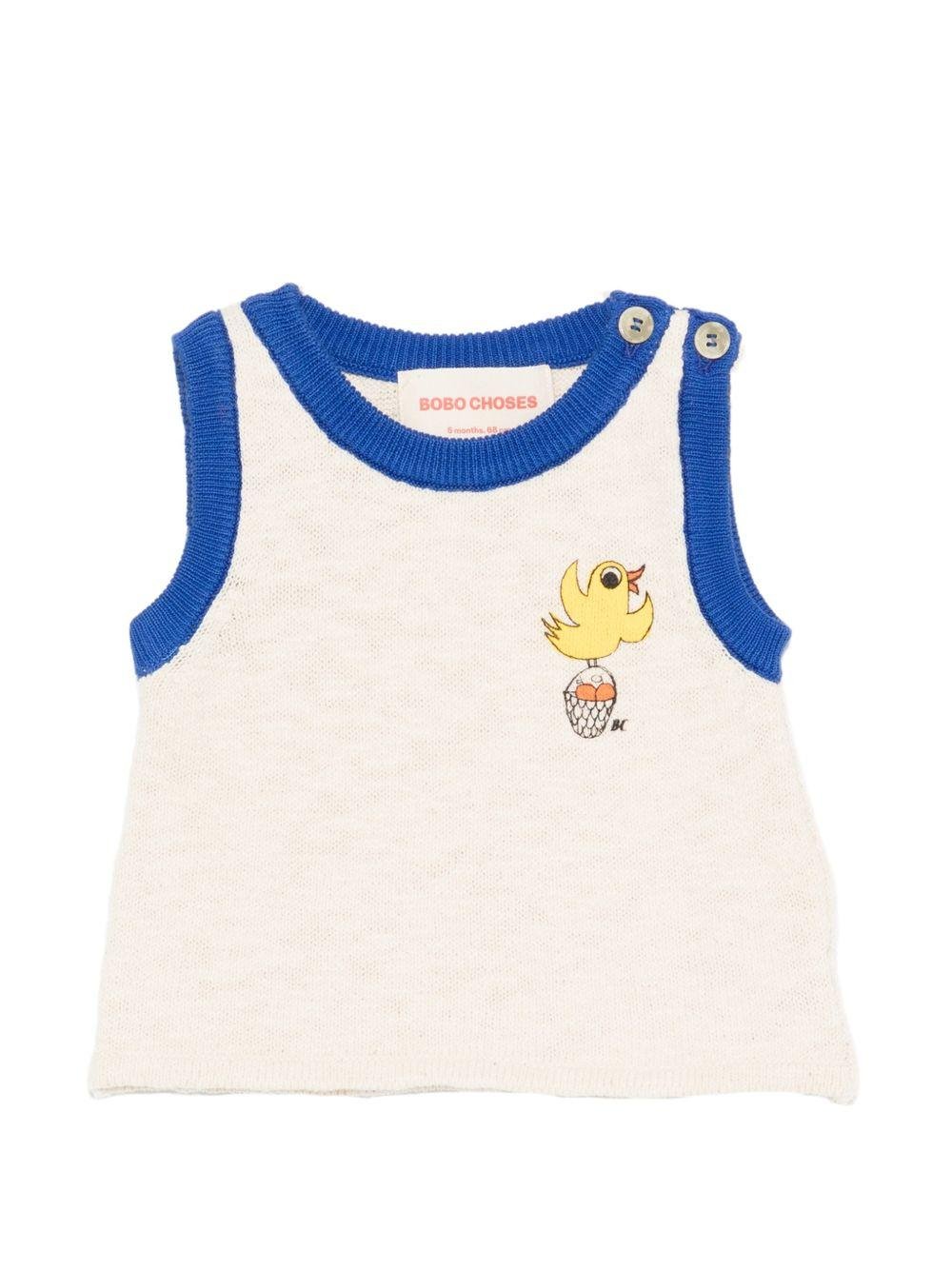 Top per neonato Bobo Choses beige con stampa grafica sul davanti - Rubino Kids