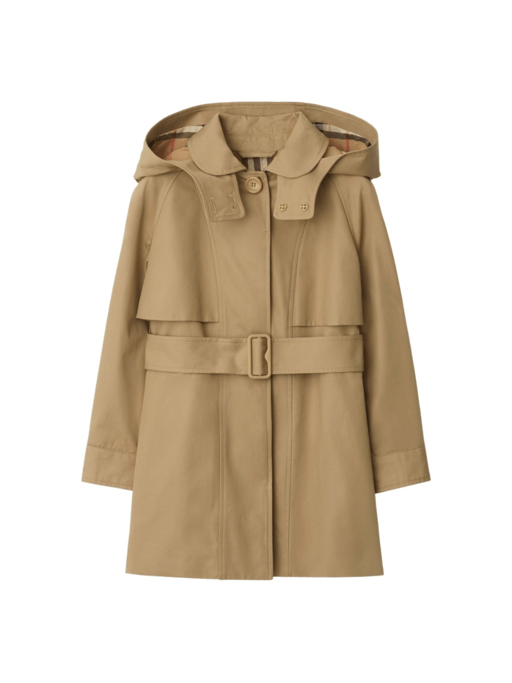 Trench per bambina Burberry Kids beige con cappuccio - Rubino Kids