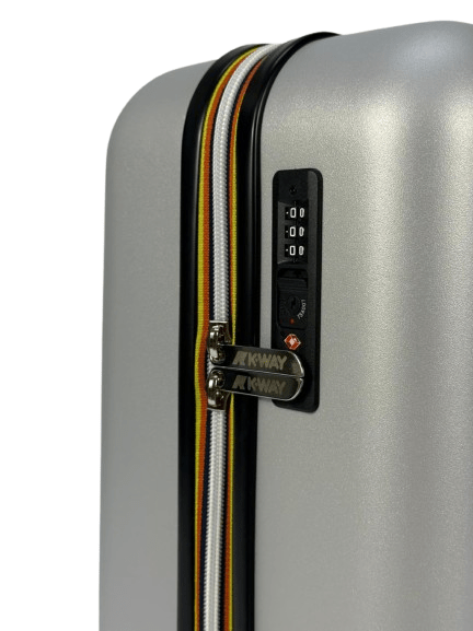 Trolley Eudoxie Logo per bambini K - Way Kids grigio con ruote girevoli - Rubino Kids