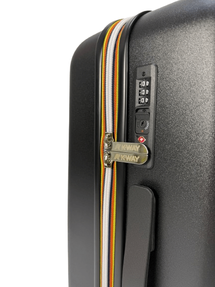 Trolley Eudoxieur per bambini K - Way Kids nero con monogramma K - Way in rilievo tono su tono - Rubino Kids