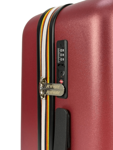 Trolley Eudoxieur per bambini K - Way Kids rosso con monogramma K - Way in rilievo tono su tono - Rubino Kids