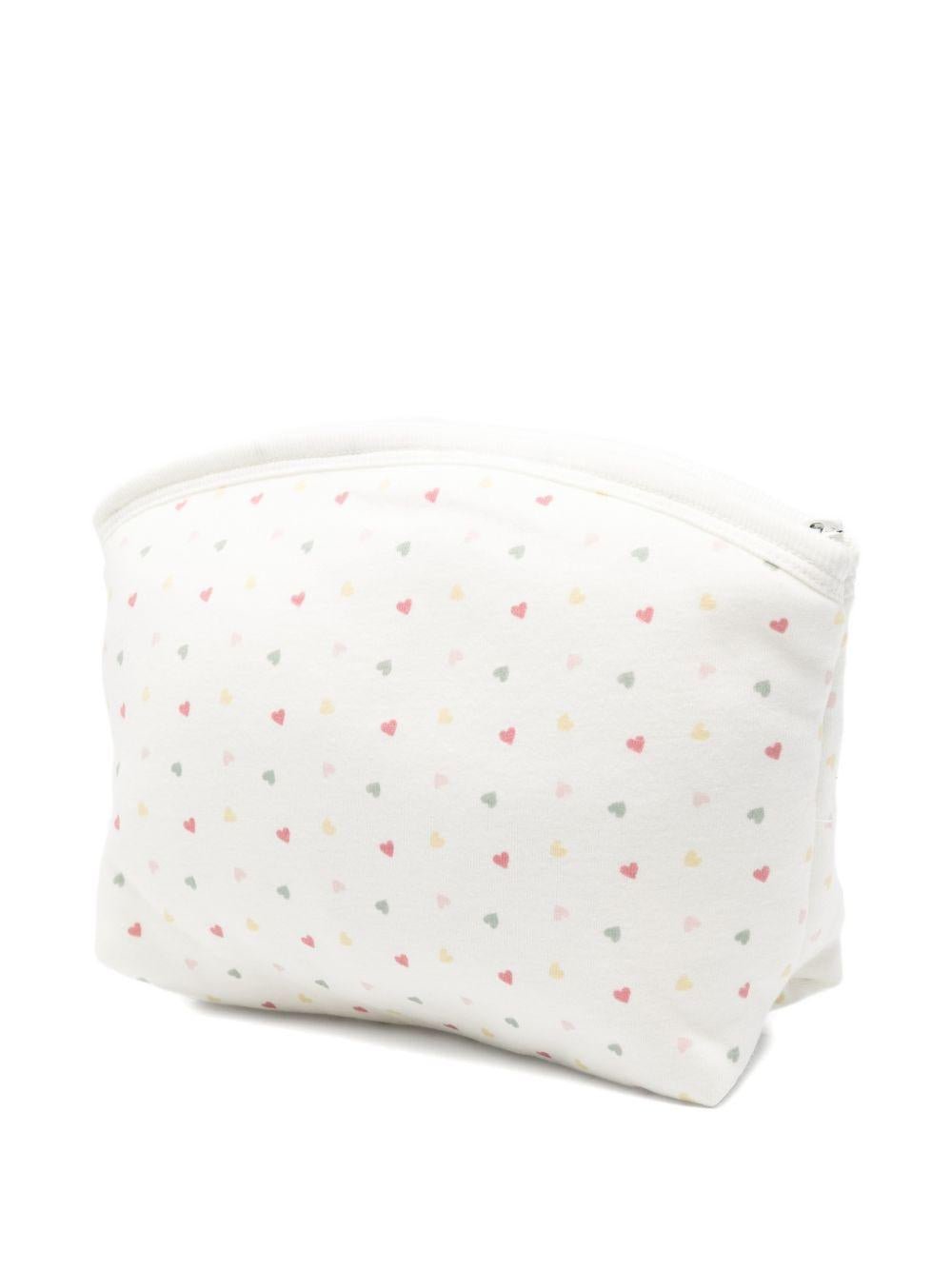 Trousse per neonati Petit Bateau bianca con stampa cuori all - over - Rubino Kids