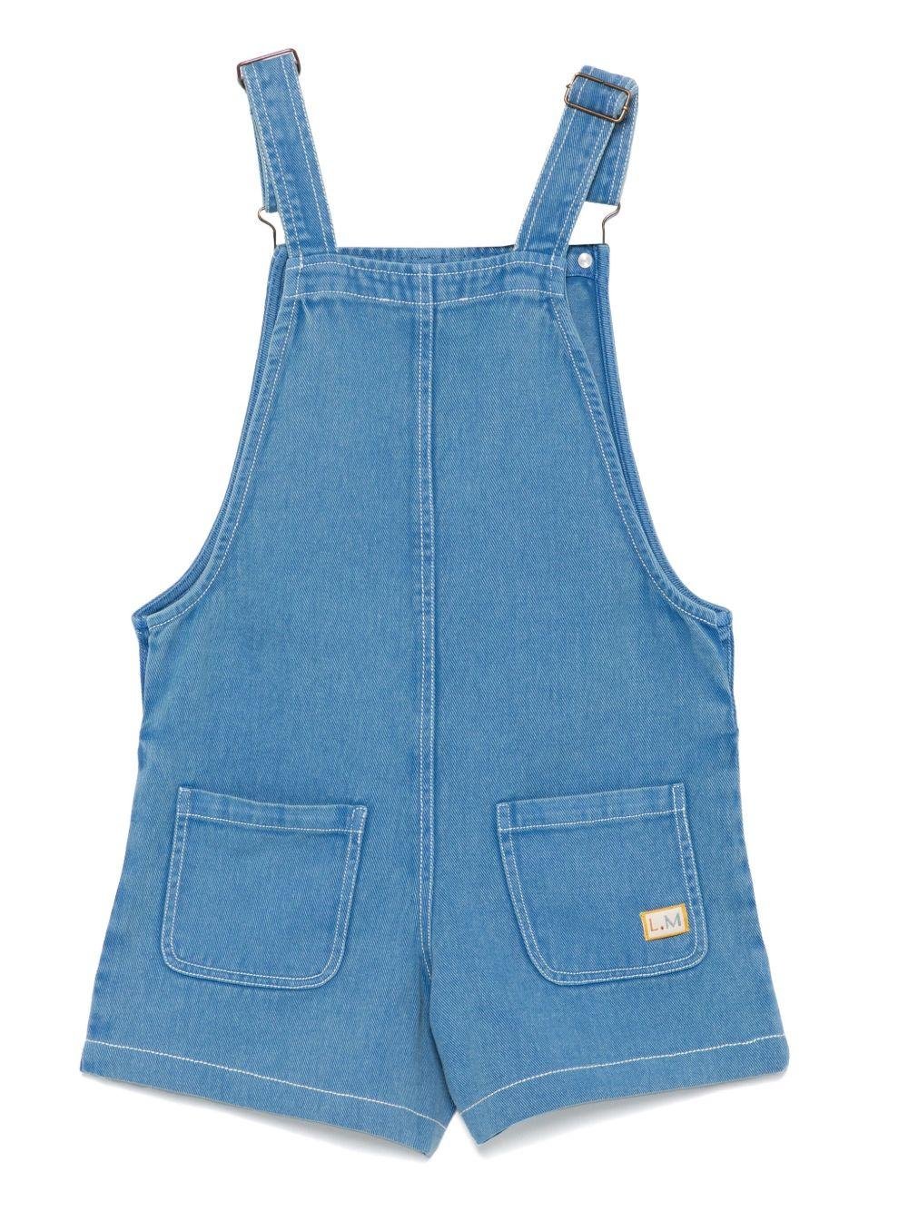 Tuta corta per bambina Louise Misha Atilo in denim - Rubino Kids