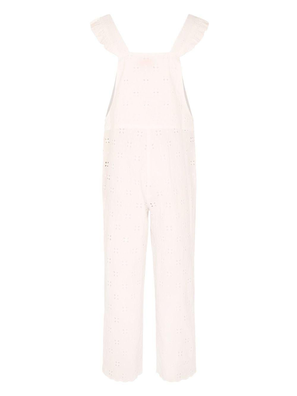 Tuta intera per bambina MC2 Saint Barth Kids bianco a fiori con cut - out - Rubino Kids