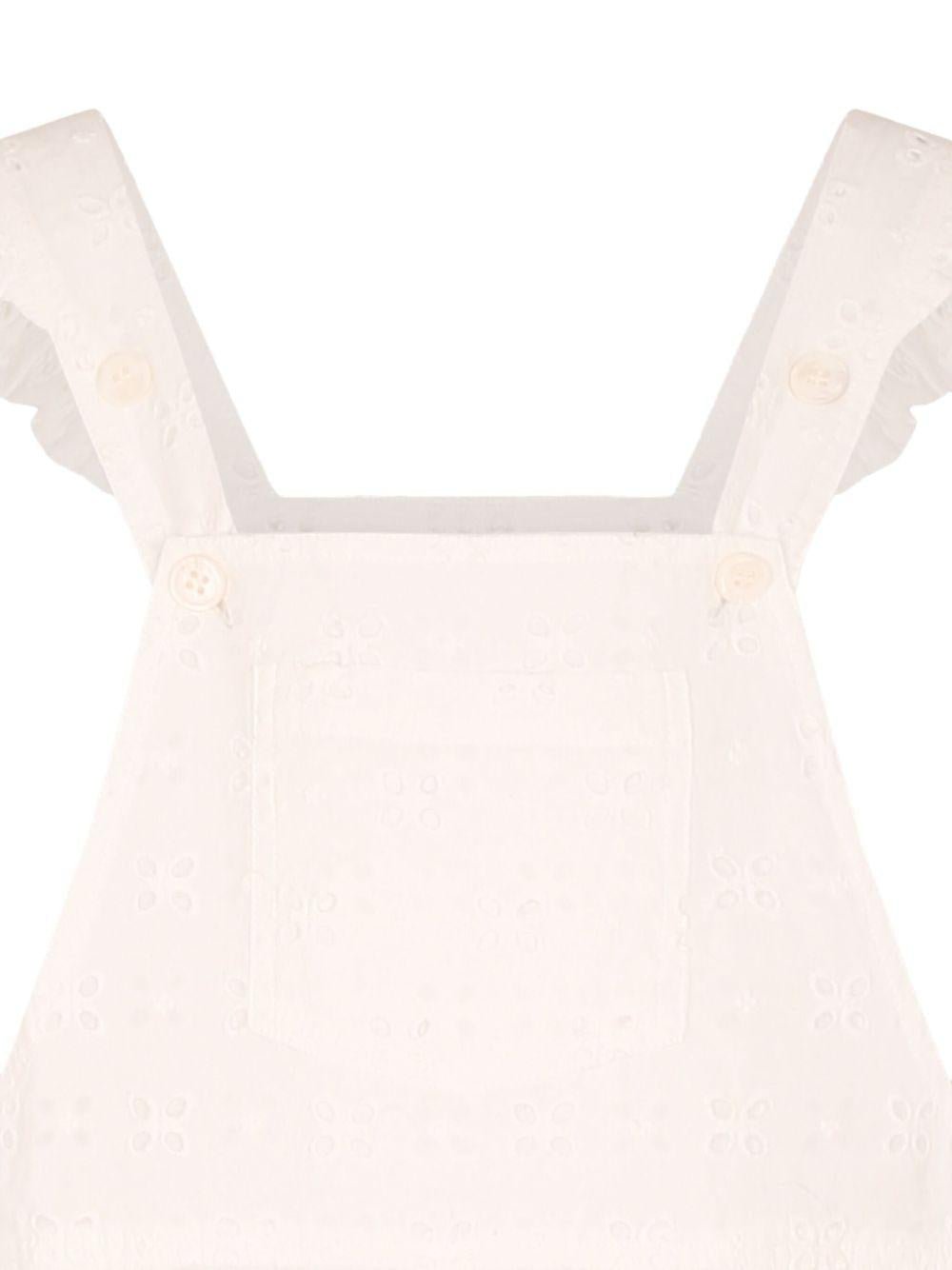 Tuta intera per bambina MC2 Saint Barth Kids bianco a fiori con cut - out - Rubino Kids