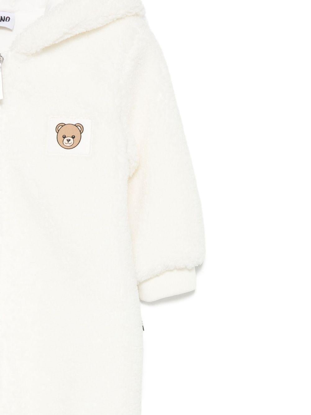 Tuta intera per neonati Moschino Kids bianco Teddy Bear con cappuccio - Rubino Kids