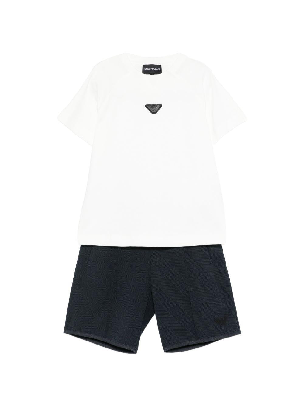 Tuta per bambino Emporio Armani Kids bianco con dettaglio logo - Rubino Kids