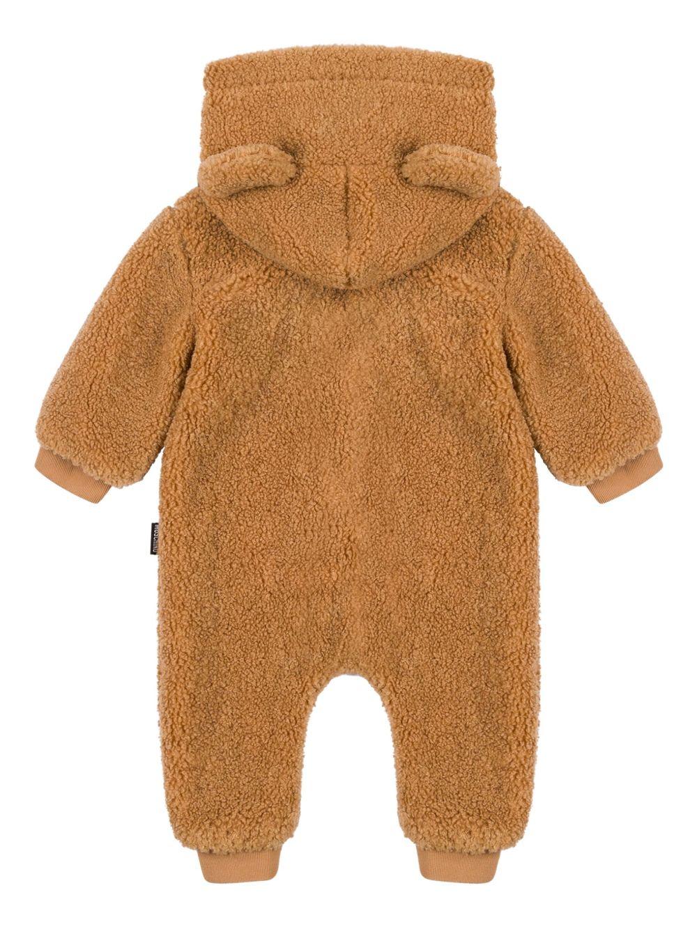 Tuta per neonati Moschino Kids marrone con cappuccio per orecchie da orso - Rubino Kids