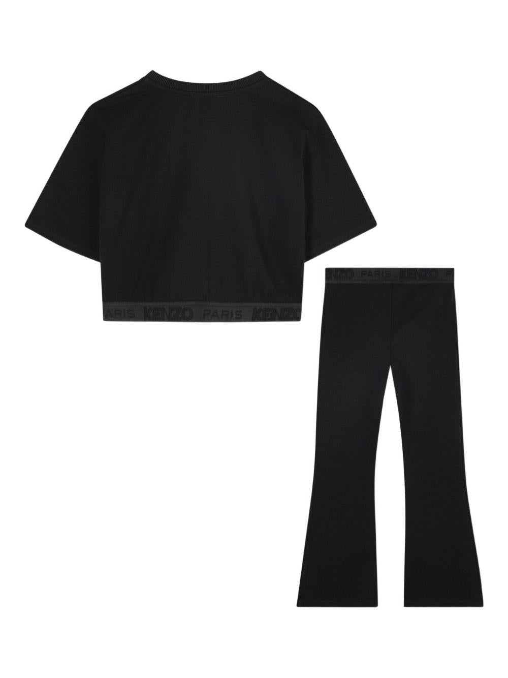 Tuta sportiva per bambina Kenzo Kids nero con logo - Rubino Kids