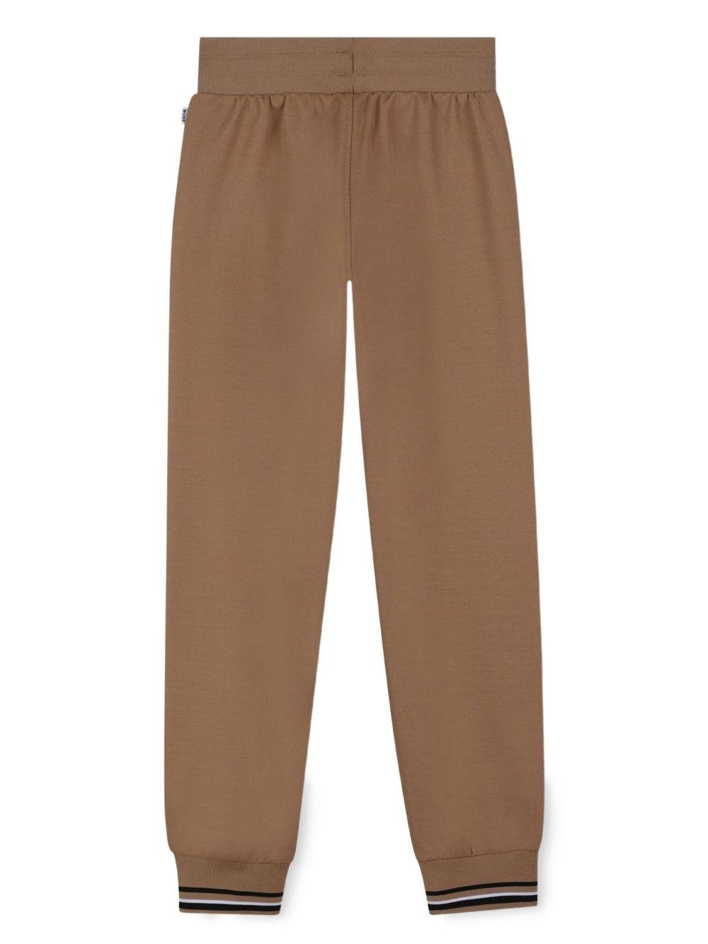 Tuta sportiva per bambino BOSS Kidswear marrone con cappuccio e zip - Rubino Kids