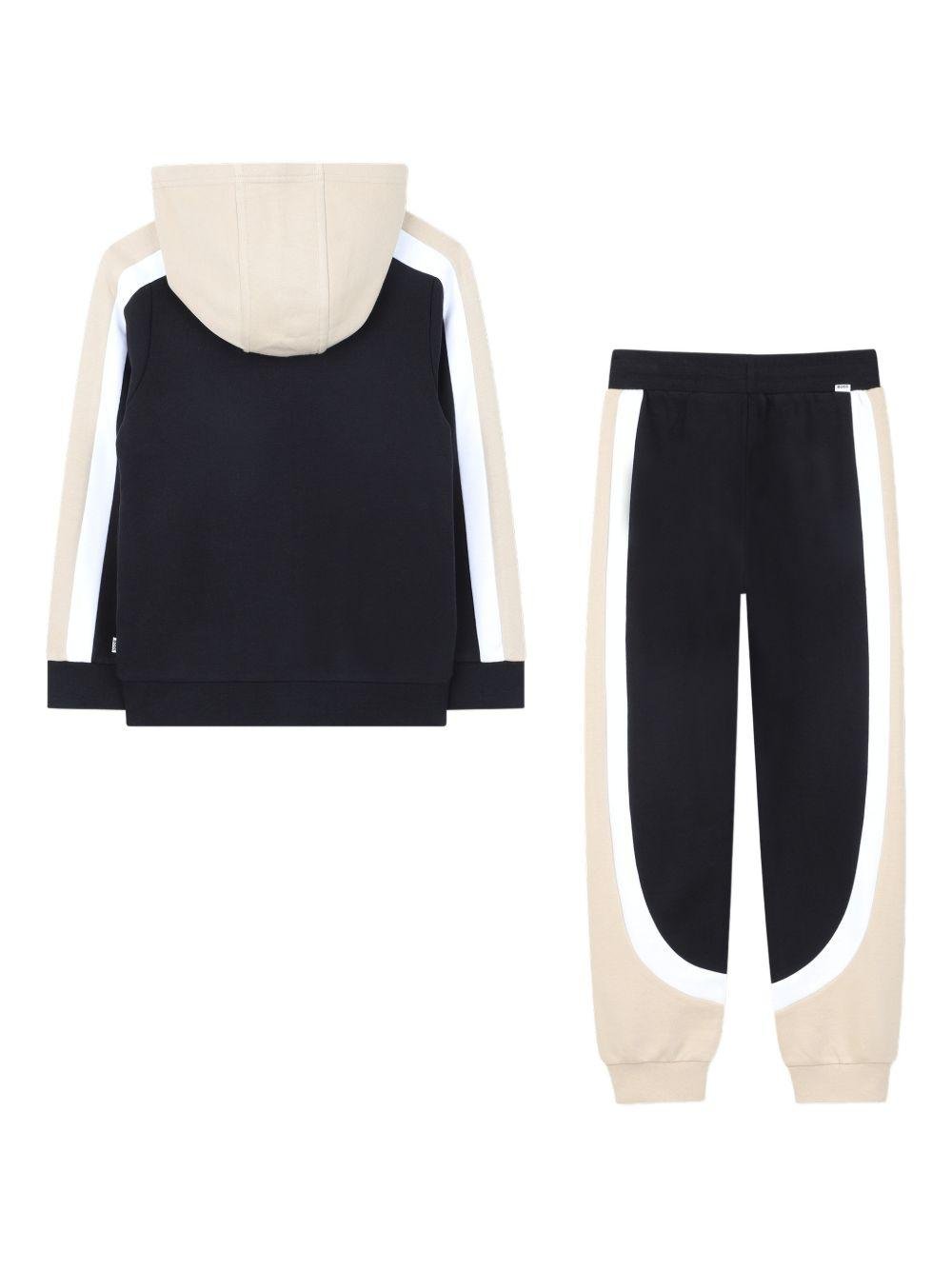 Tuta sportiva per bambino Boss Kidswear nera con design color - block - Rubino Kids