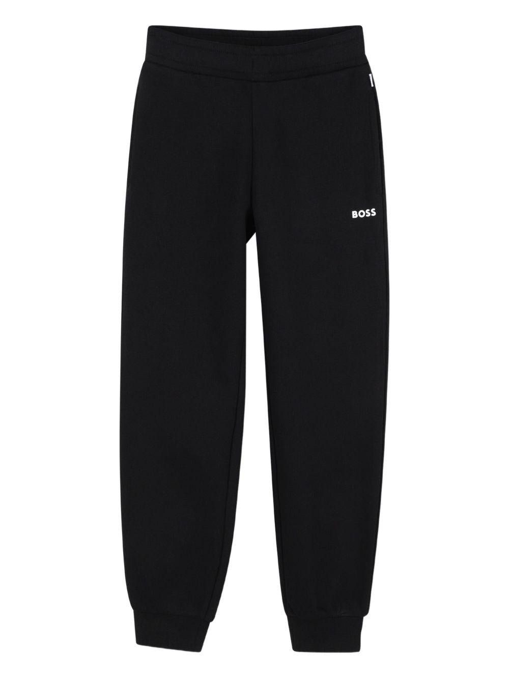 Tuta sportiva per bambino BOSS Kidswear nero con dettaglio logo - Rubino Kids