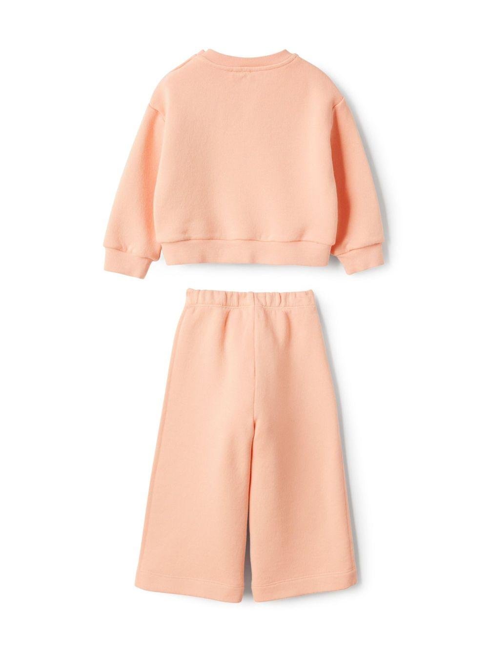 Tuta sportiva per neonata Il Gufo rosa pesca con ricamo - Rubino Kids