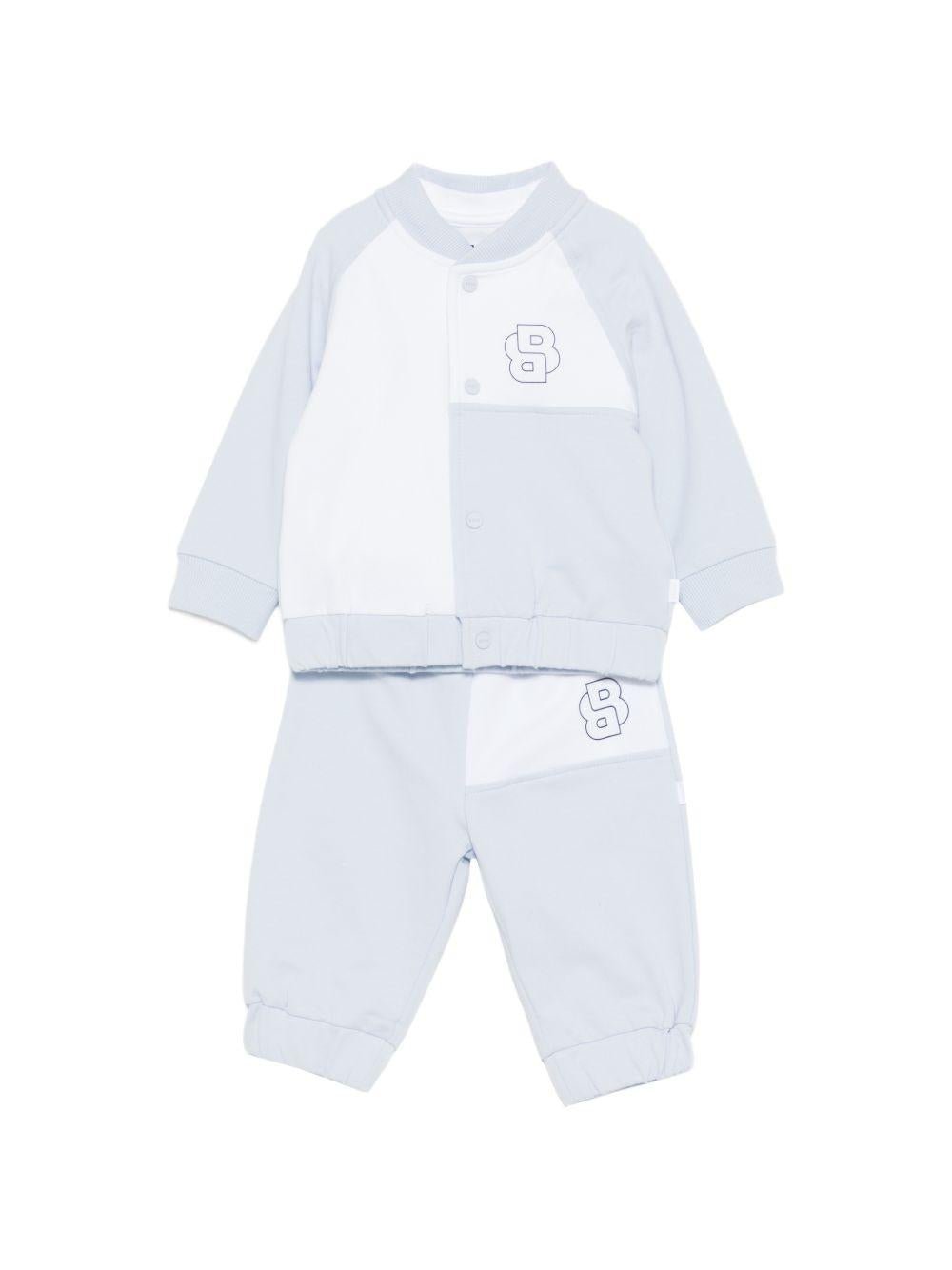 Tuta sportiva per neonato BOSS Kids azzurro con inserti - Rubino Kids