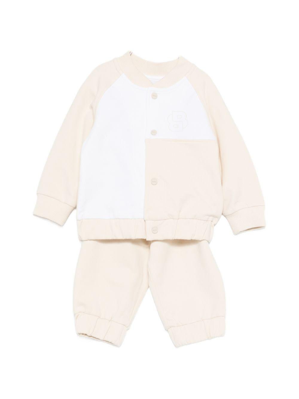 Tuta sportiva per neonato BOSS Kids beige con inserti - Rubino Kids